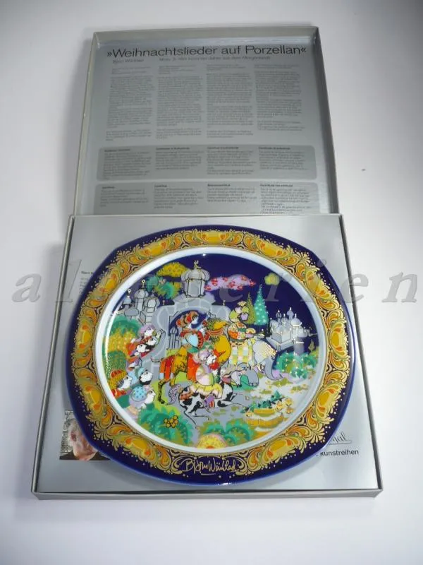 Weihnachtsteller 1985 - Wir kommen daher aus dem Morgenland - Rosenthal Björn Wiinblad Weihnachtslieder auf Porzellan OVP