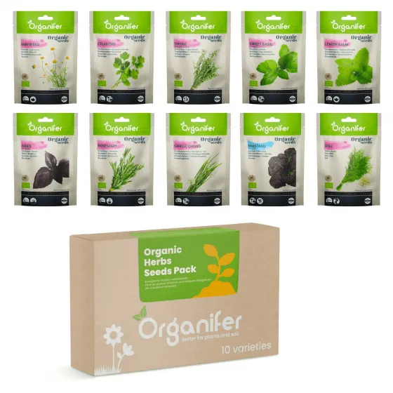 Organifer - Biologisches Kräutersaatgutpaket – 10 Arten