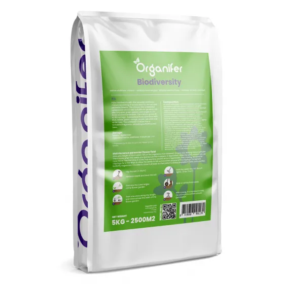 Organifer - Wildblumenmischung - Biodiversität - 62 Arten (5 kg für 2500 m2)