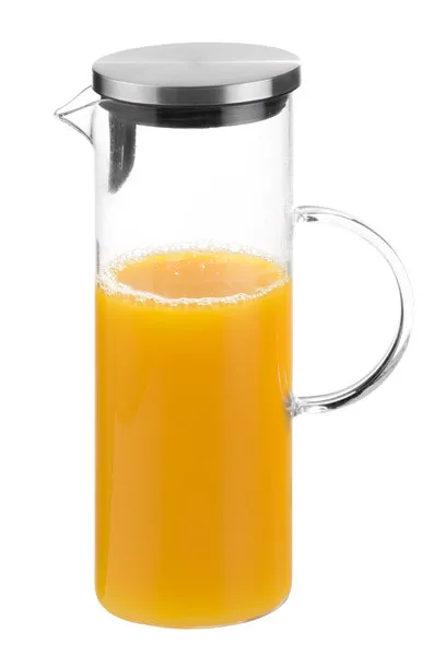 APS Glas-Karaffe Ø 9,5 cm, H: 27 cm, 1,5 Liter , Glas, Edelstahl