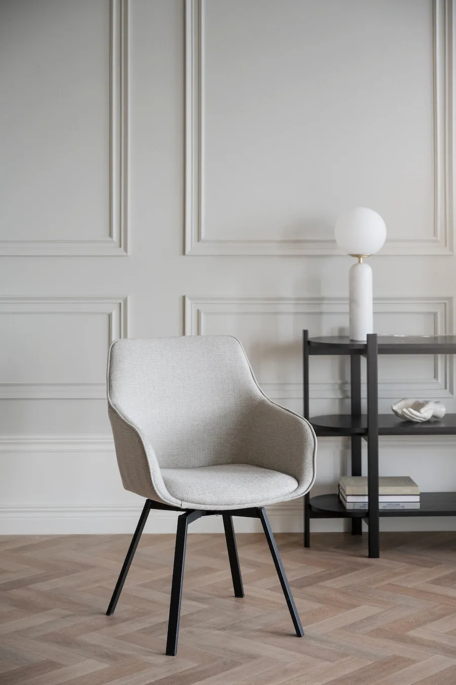 ALISON Swivel Beige Set of 2 Armchairs Rowico