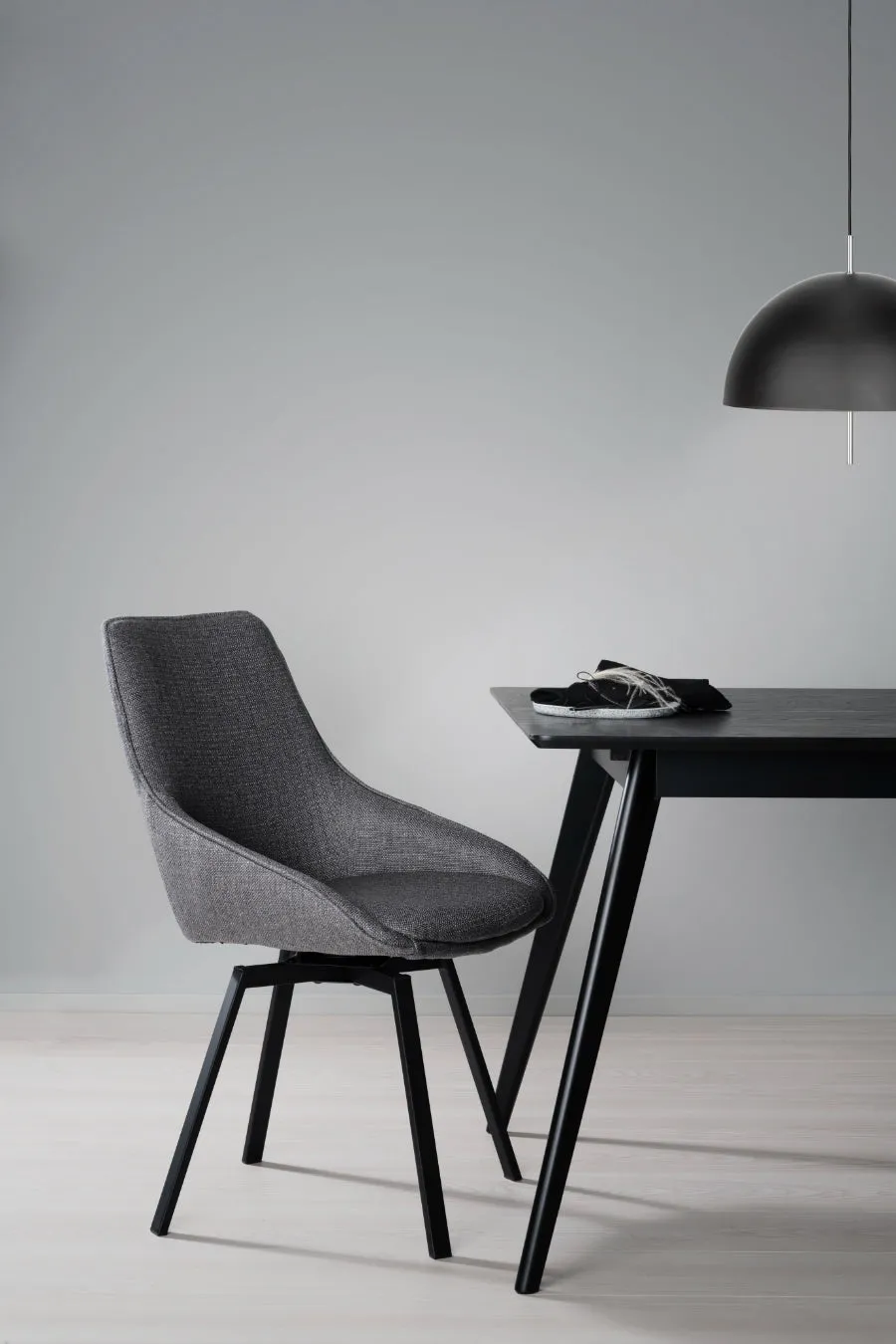 ALISON Swivel Grey Set of 2 Chairs Rowico