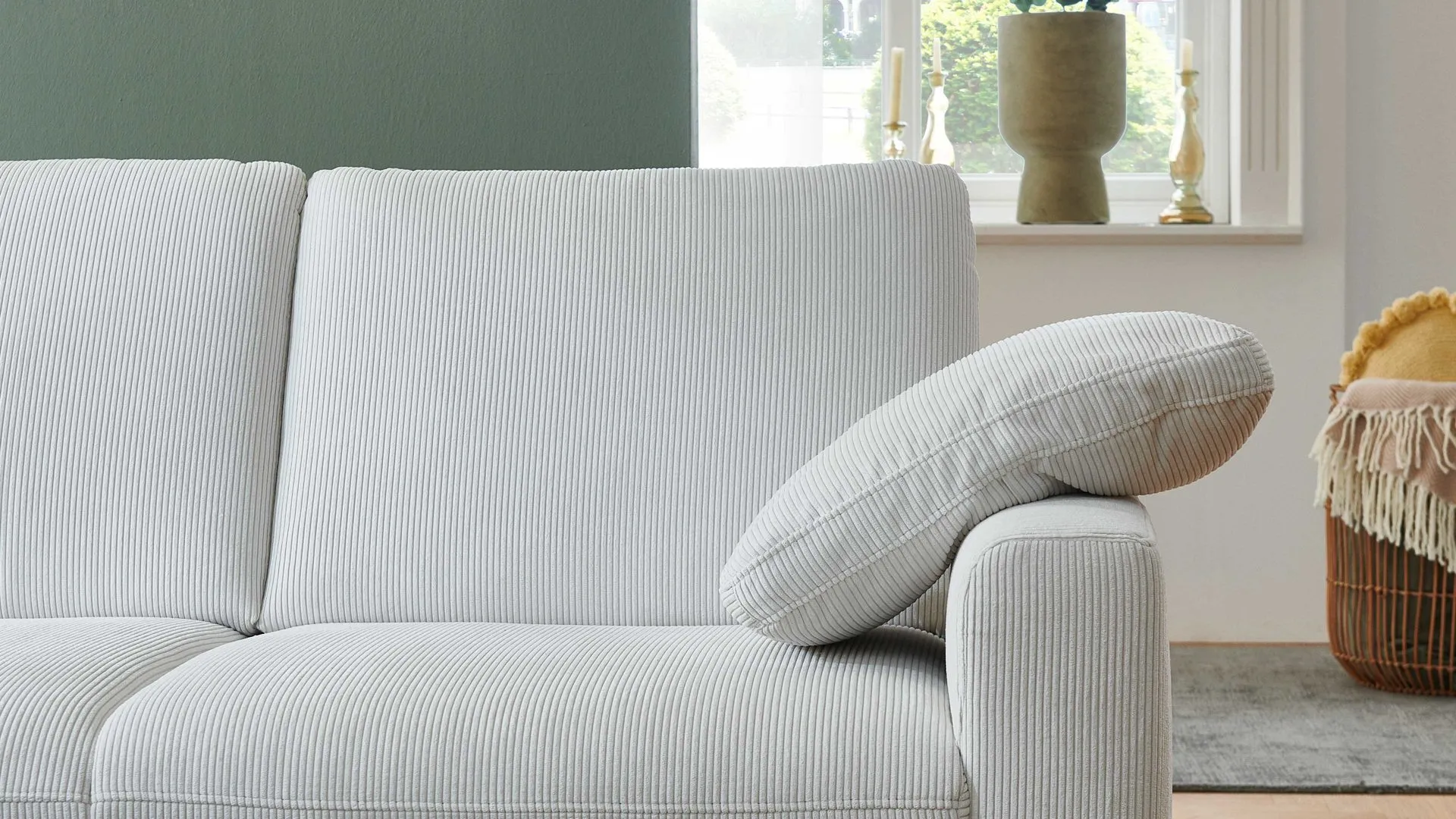 Modulmaster MM-ZE1126 - Armlehnkissen, naturweißer Feincord - ca. 45 x 50 cm