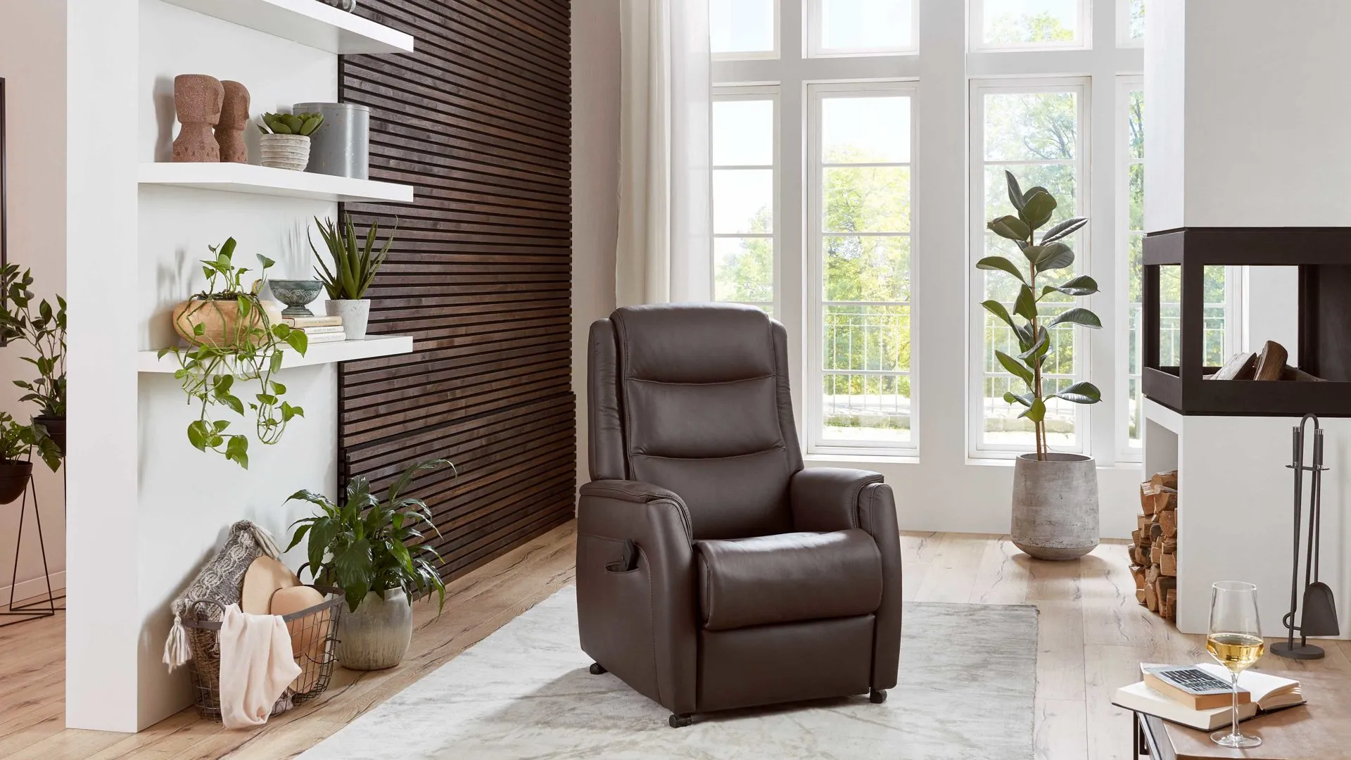 OrthoSedis OS-HU1111 - TV-Sessel A8, motorisch - schokofarbenes Leder Torro