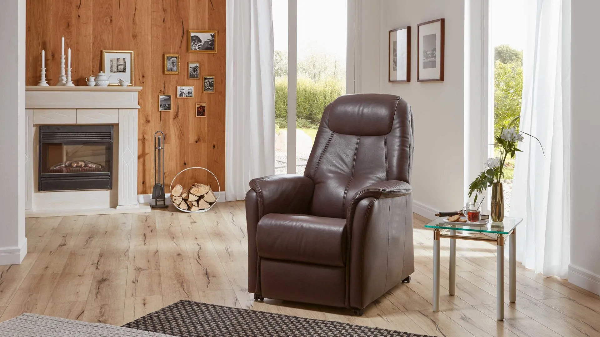 OrthoSedis OS-HU1026 - TV-Sessel, manuell - braunes Leder Torro