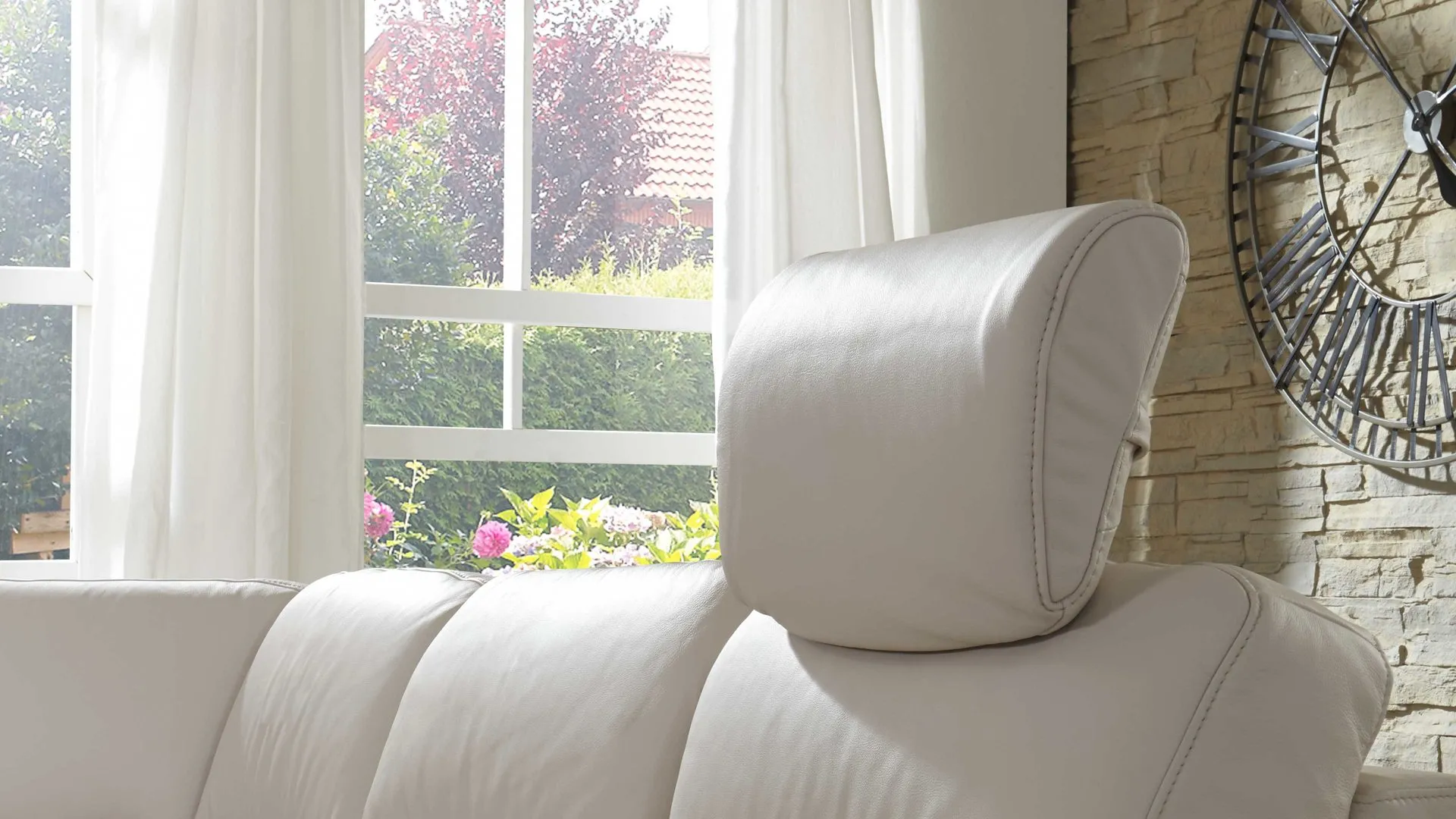 Modulmaster 1104 - Kopfstütze 93X, marmorfarbenes LongLife-Leder LG18 - ca. 47 x 26 cm