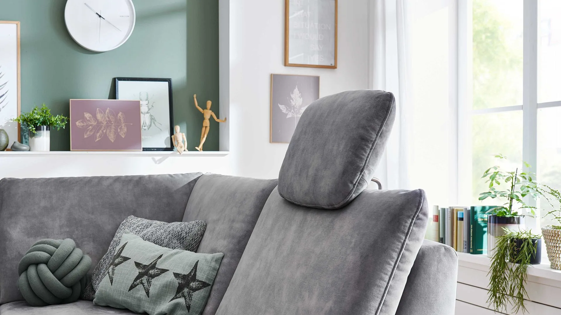 Modulmaster MM-ZE1126 - Kopfstütze CKS, silberfarbener Velours Amira - ca. 44 x 32 cm