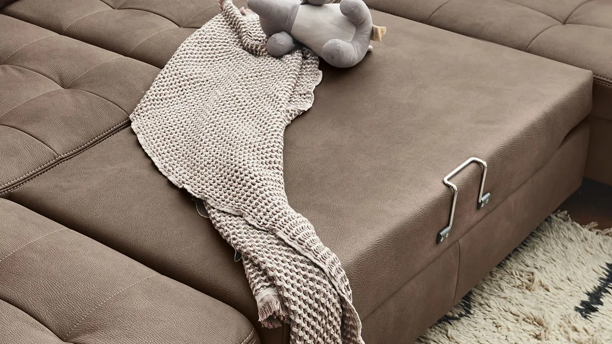 Modulmaster MM-PP1188 - stoffbezogene Liegefläche, nougatbraune Mikrofaser Mammut