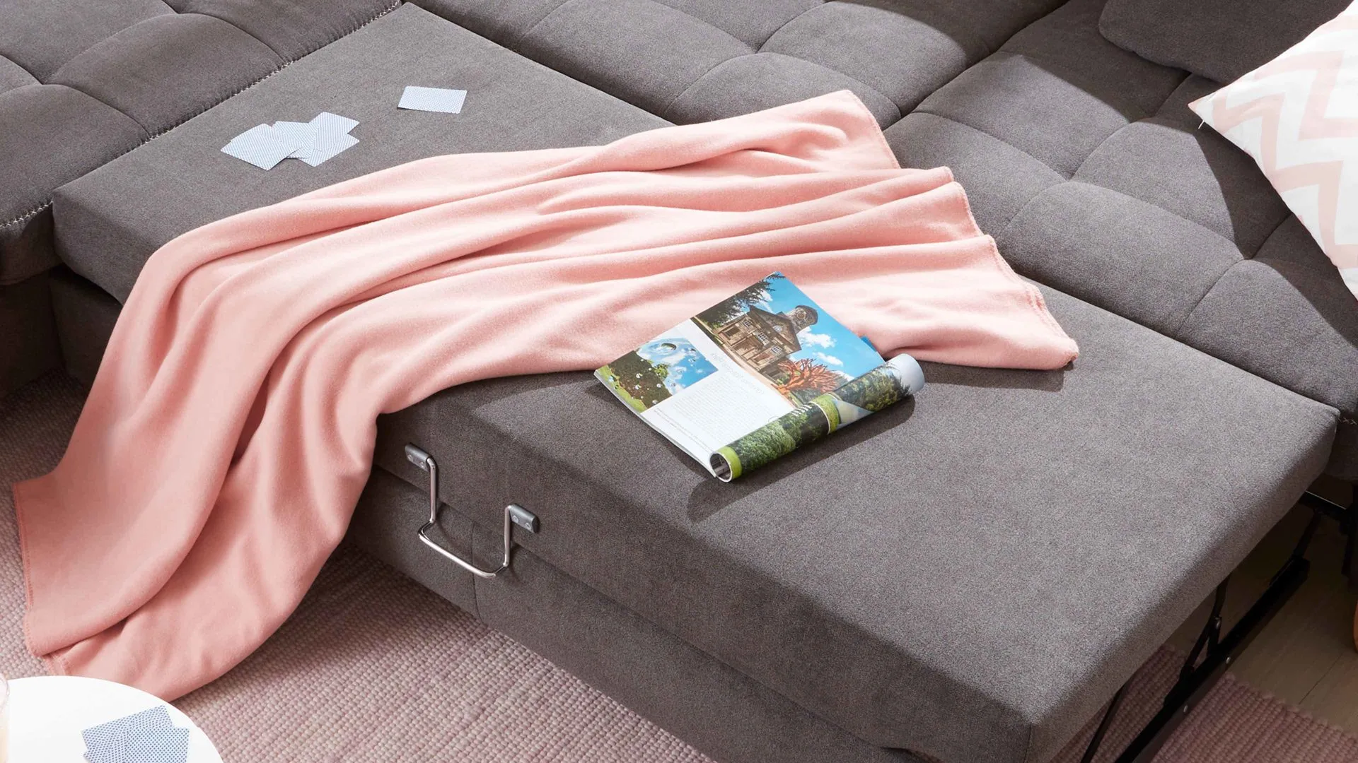 Modulmaster MM-PP1058 - stoffbezogene Liegefläche, schieferfarbene Mikro-Chenille Charly