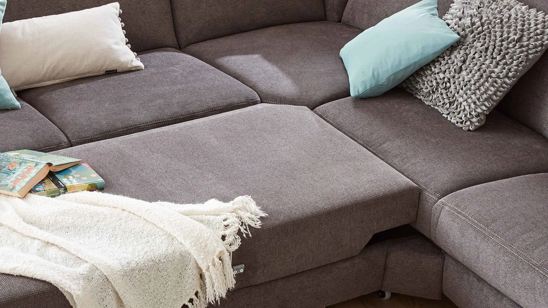 Modulmaster MM-ZE1106 - stoffbezogene Liegefläche, graue Chenille Belle