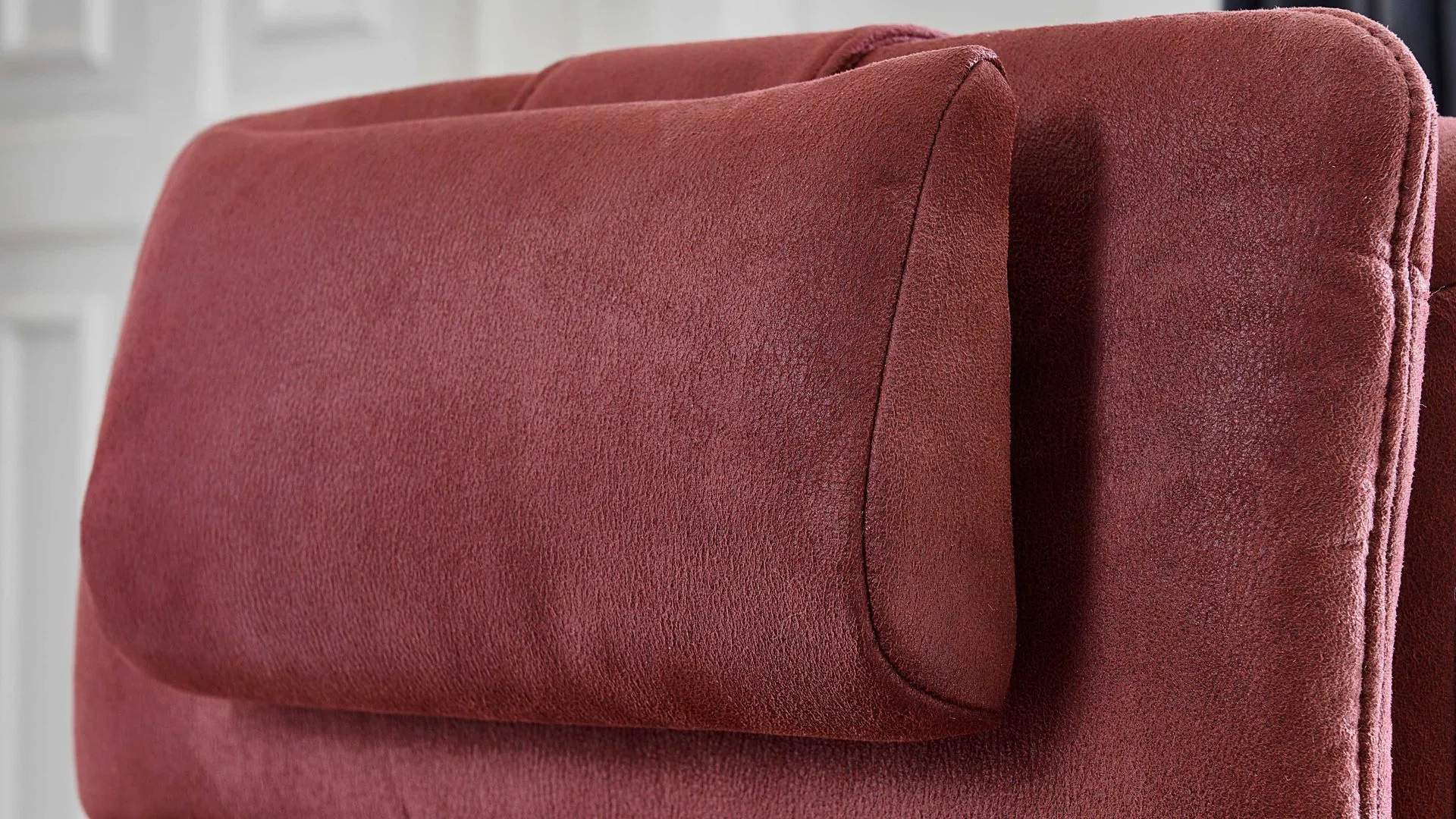 OrthoSedis OS-HU1043 - Kontur-Nackenkissen, weinrote Mikrofaser Deluxe