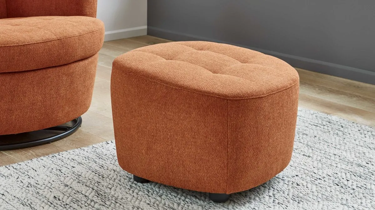 KAWOO Polsterhocker SE52-52, Signal-oranger Sttrukturbezug TCM727