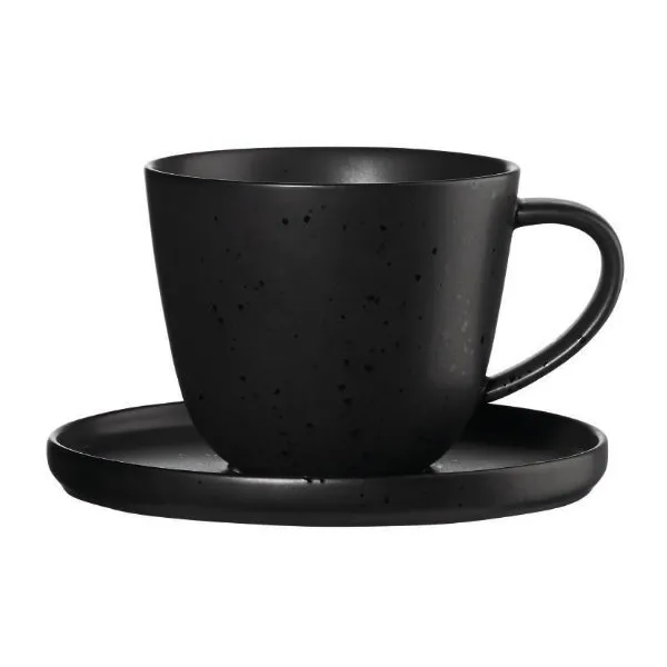 Asa Kaffeetasse mit Untertasse Kuro Schwarz (2-teilig)