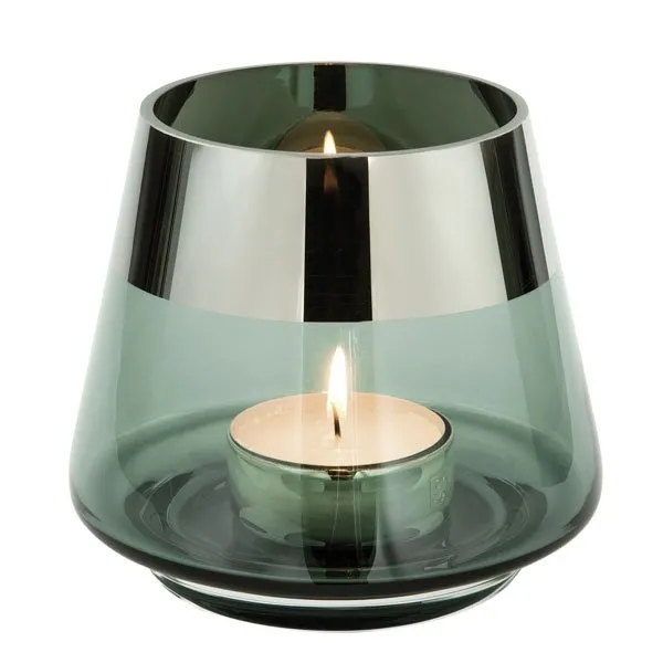 Fink Windlicht Jona Türkis mit Platinrand (11cm)