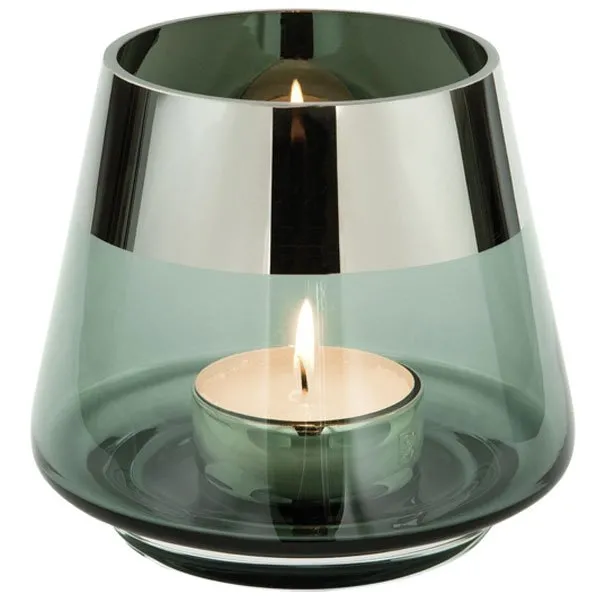 Fink Windlicht Jona Türkis mit Platinrand (15cm)