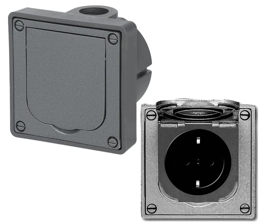 Steckdose UP Wanddose Bodendose Unterputz Fussboden Metall Steckdose