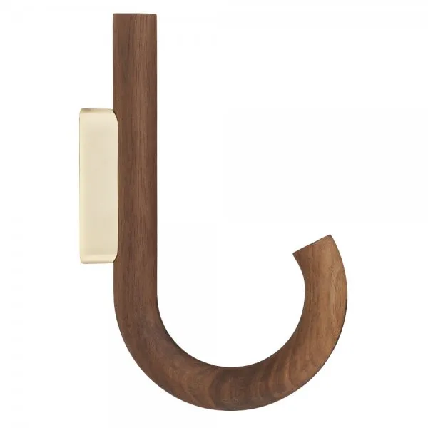 GEJST Wandhaken Hook Walnut Brass Steel