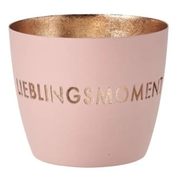 Gift Company Windlicht Madras Lieblingsmoment Blush Gold