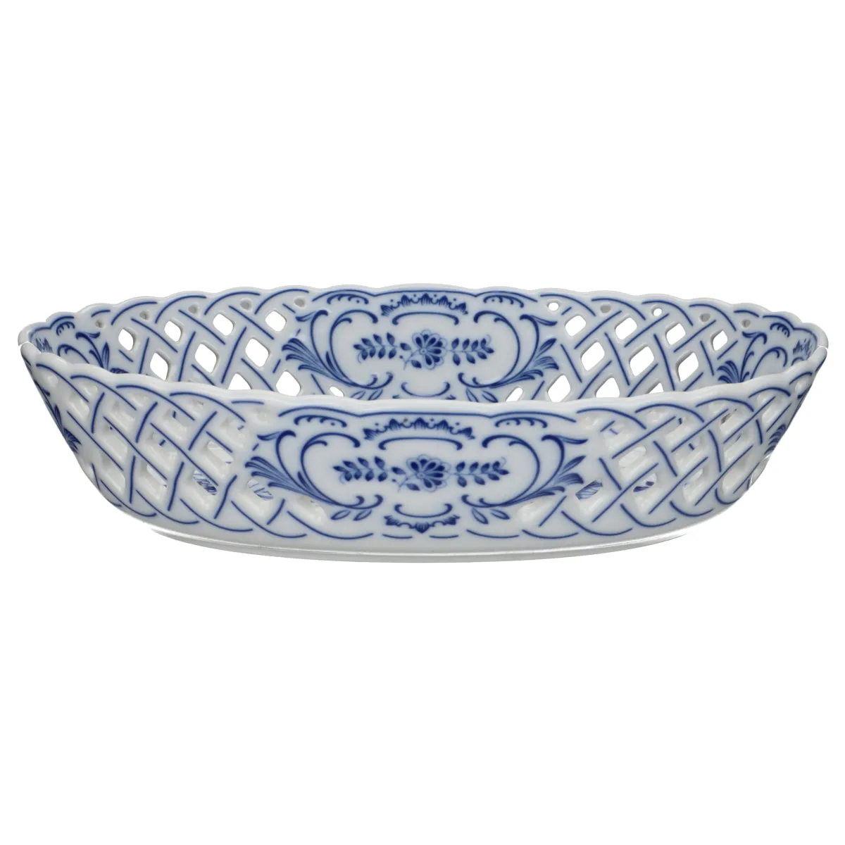 Obstkorb Durchbruchkorb oval - Hutschenreuther Maria Theresia Zwiebelmuster II.Wahl