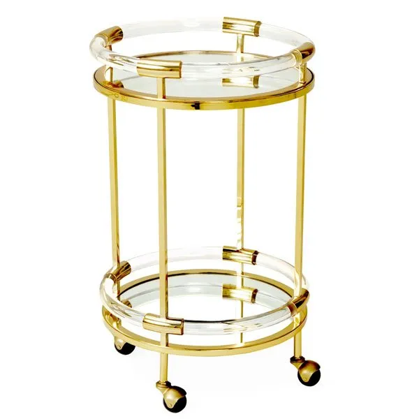 Jonathan Adler Barwagen Jacques Round Bar Cart Gold