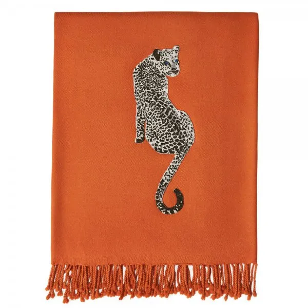 Jonathan Adler Decke Embellished Tiger Orange (130x180cm)