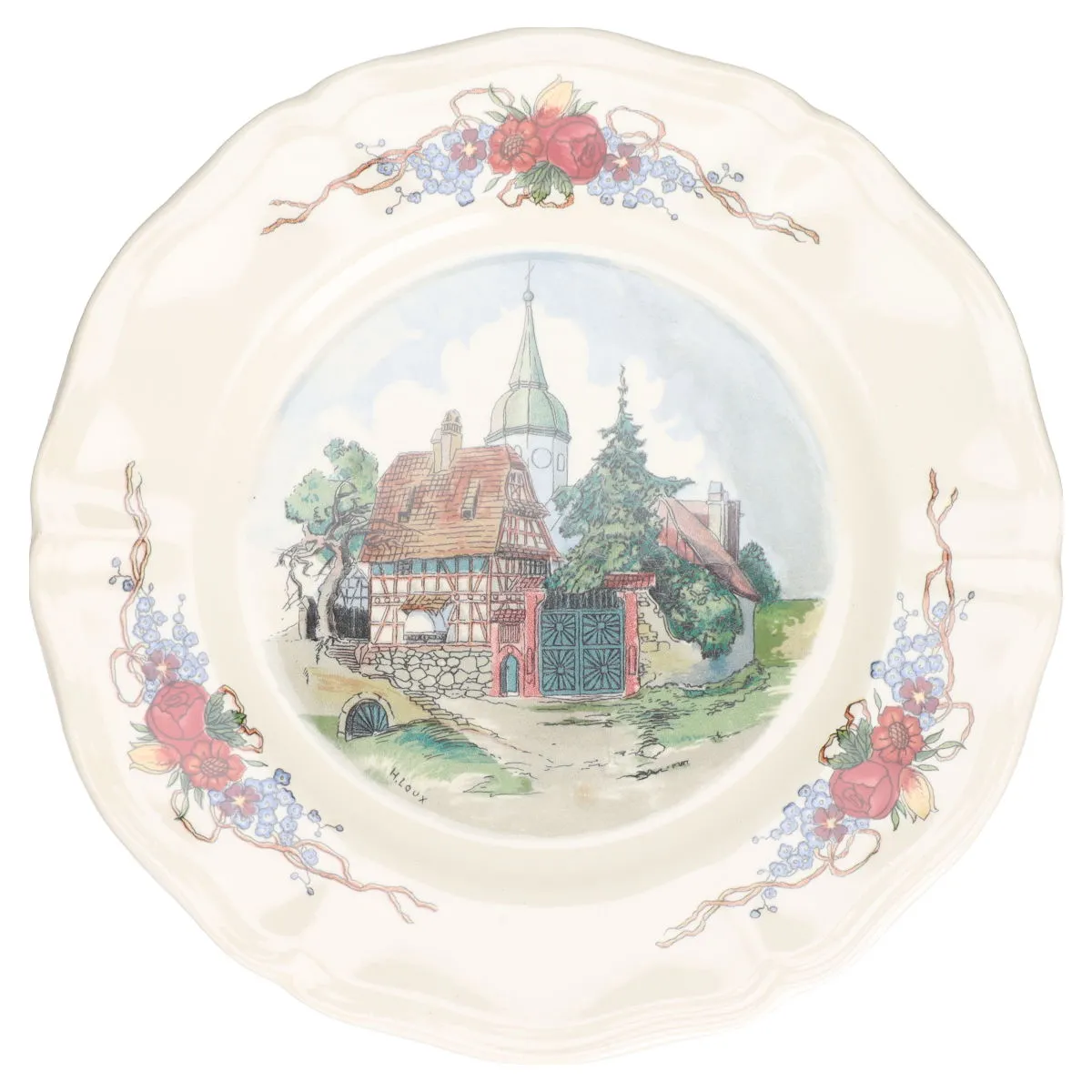 Kuchenteller - Dorfeingang - Sarreguemines Obernai