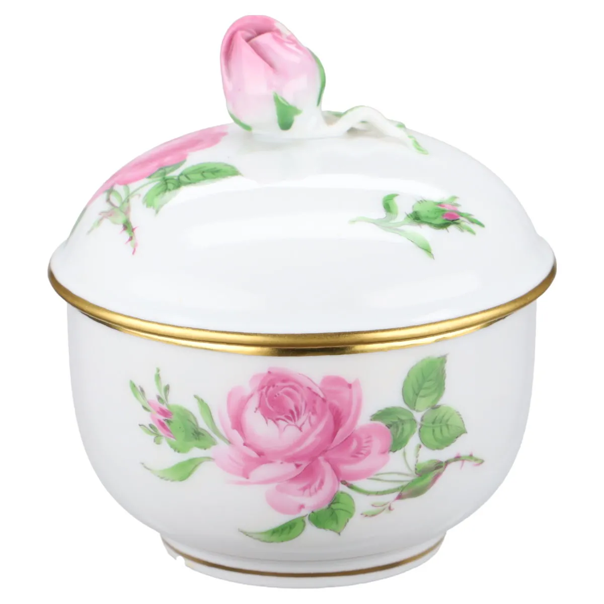 Zuckerdose, klein - Meissen Neuer Ausschnitt II.Wahl Rote Rose