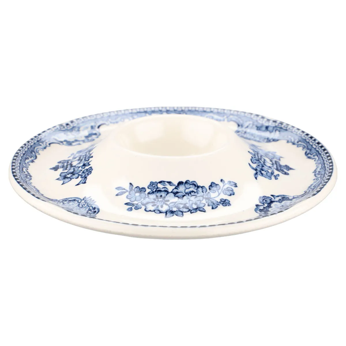 Eierbecher mit Schalenablage - Johnson Bros Old Britain Castles blau