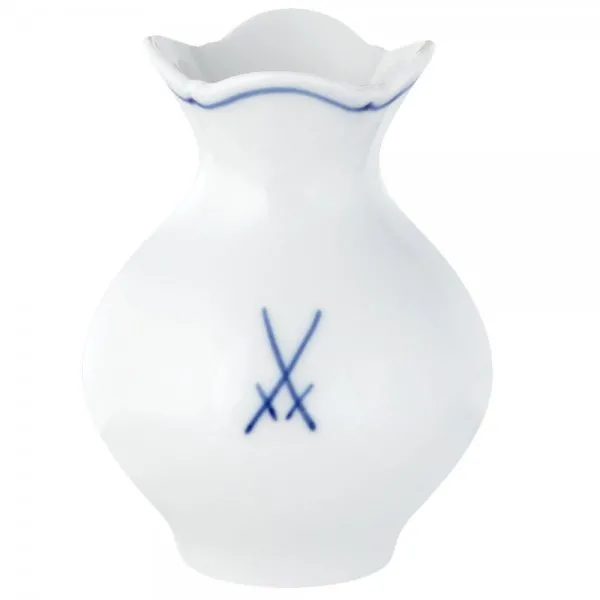 Meissen Vase Großer Ausschnitt mit gekreuzten Schwertern Kobaltblau (9cm)