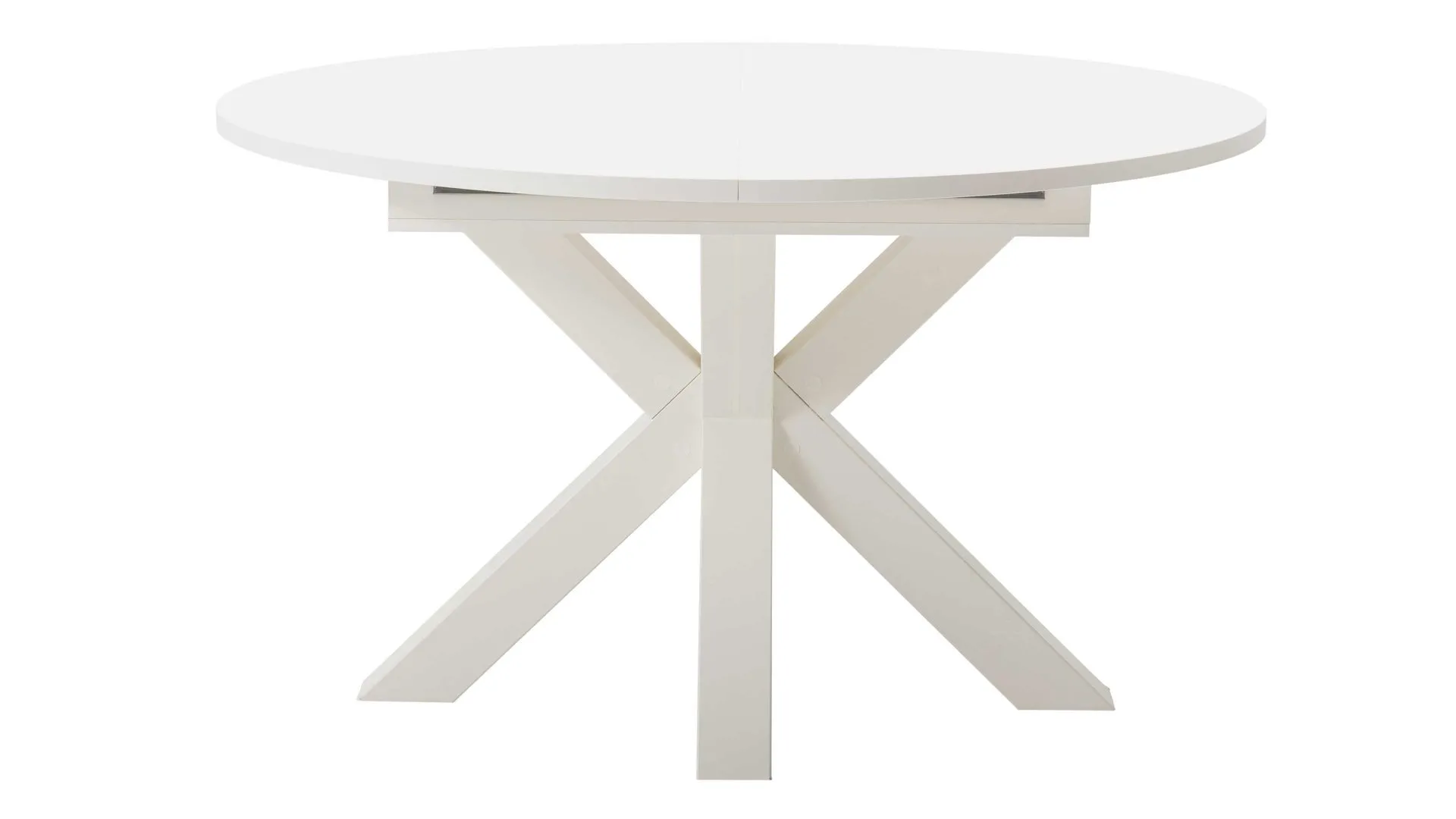 Esstisch-Serie The Big System - Auszugtisch, Mattweiß - Durchmesser ca. 130 cm