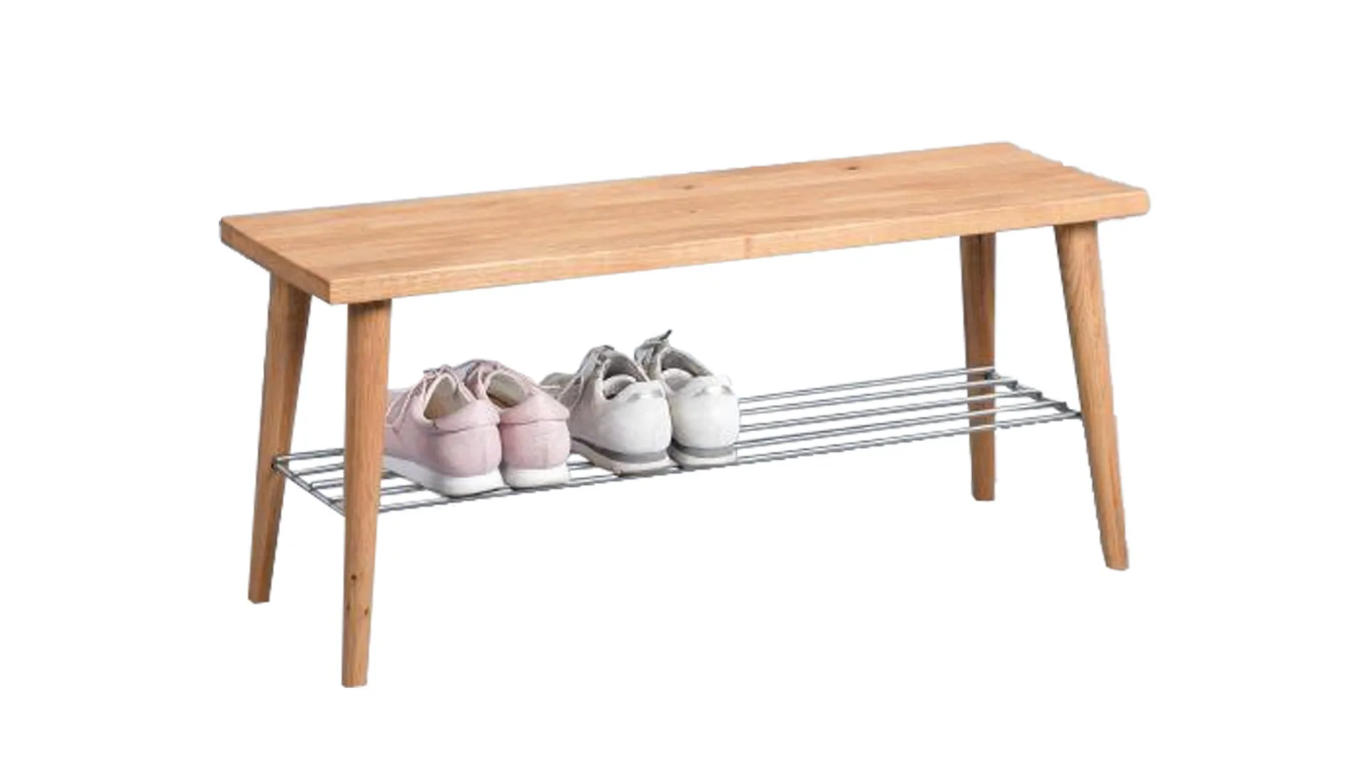 Garderobenbank, Wildeiche & Edelstahl – Länge ca. 90 cm