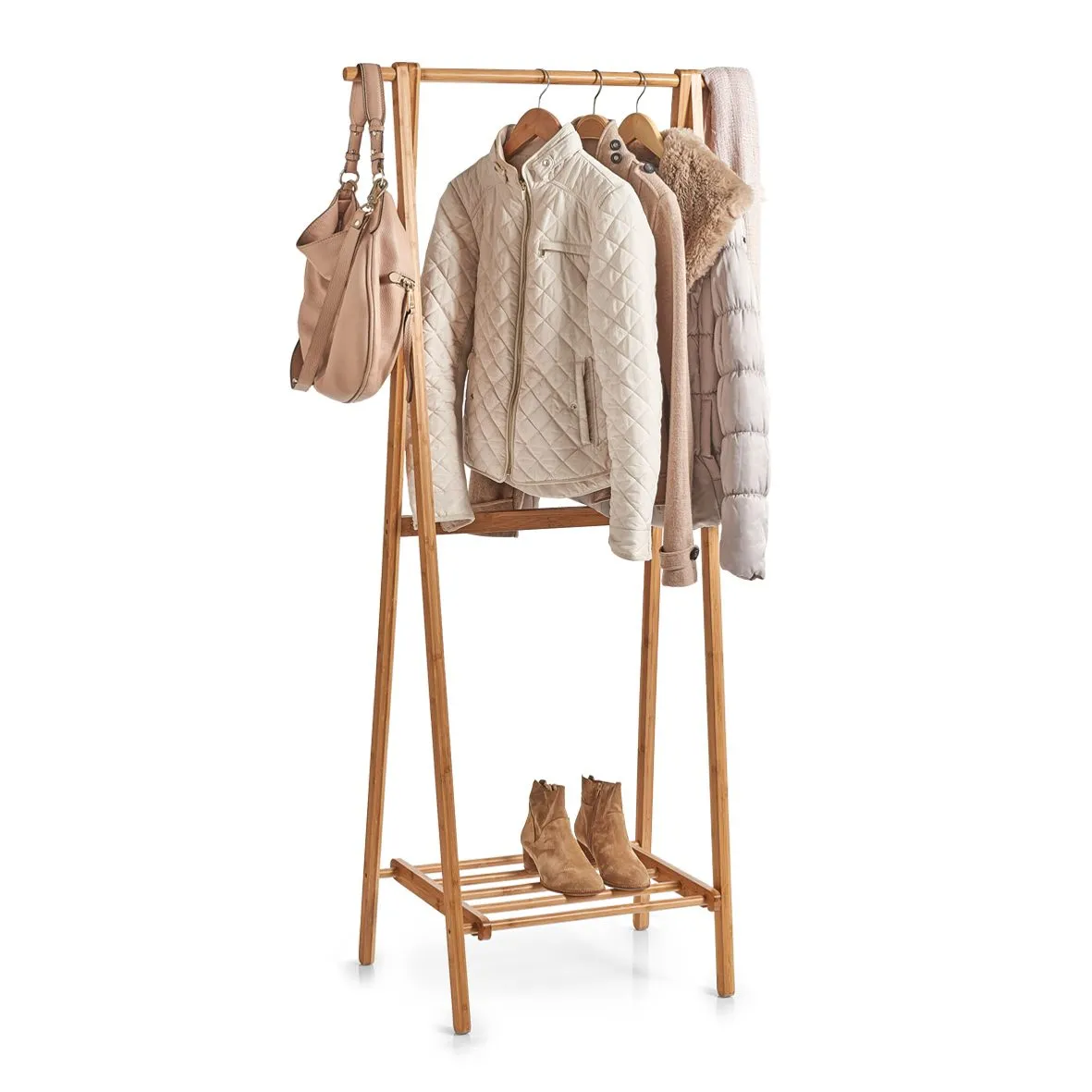 Garderobenständer, Bambusholz - Höhe ca. 159 cm