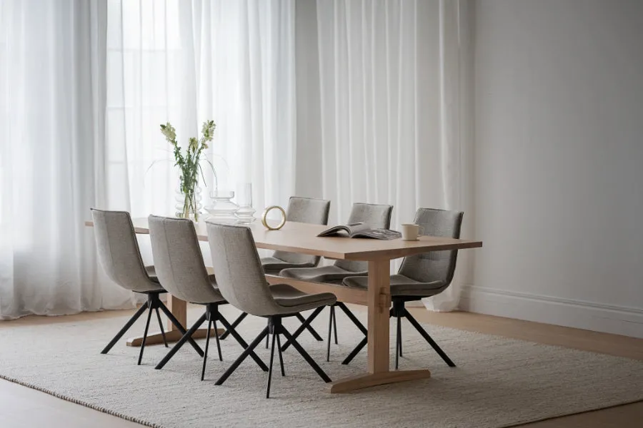 LOWELL Set of 2 Grey Swivel Chairs Rowico