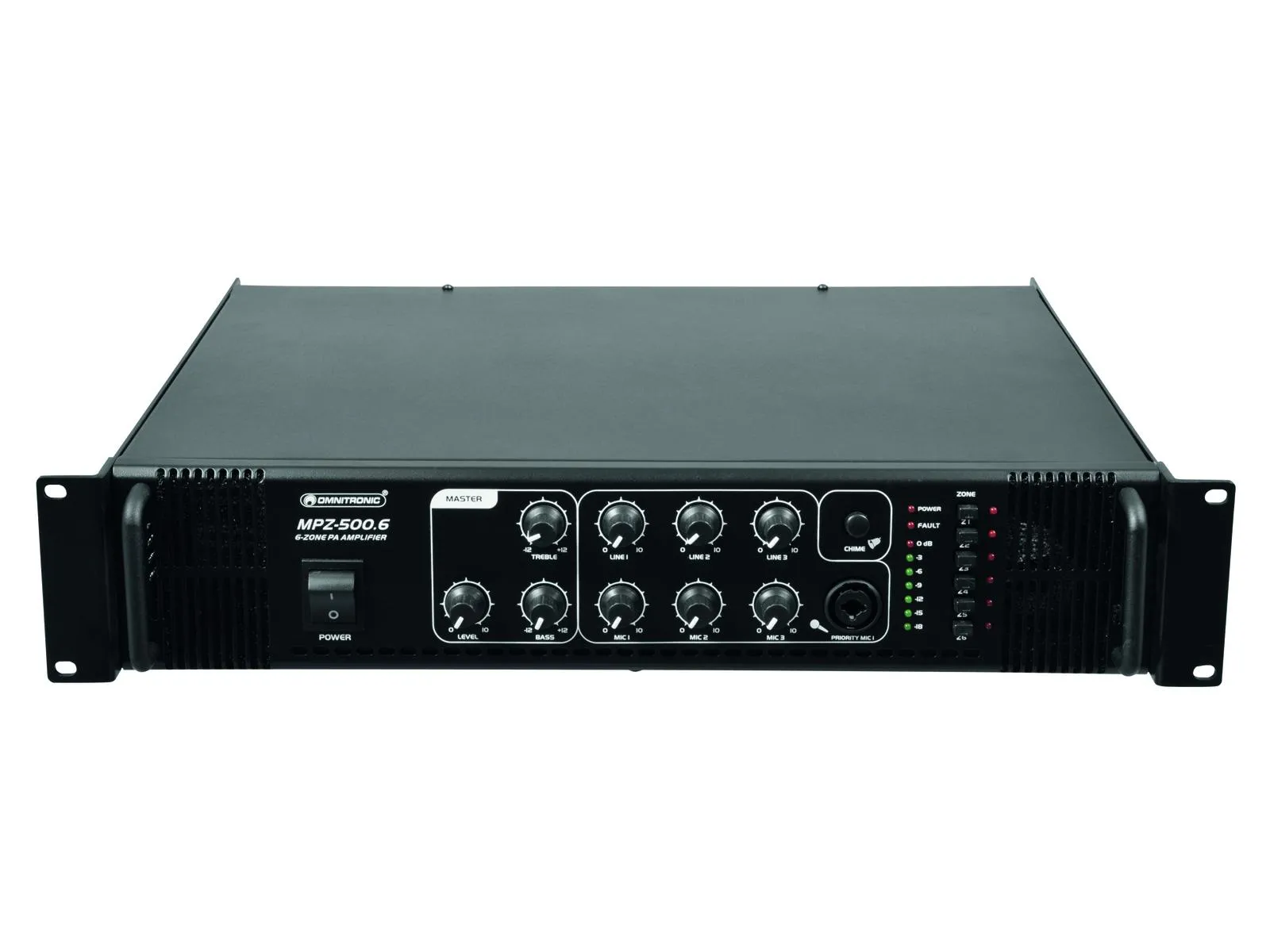 ELA Verstärker 1000/500W 6-Zonen Schaltung 5Eingänge MPZ500 100V 4-8ohm