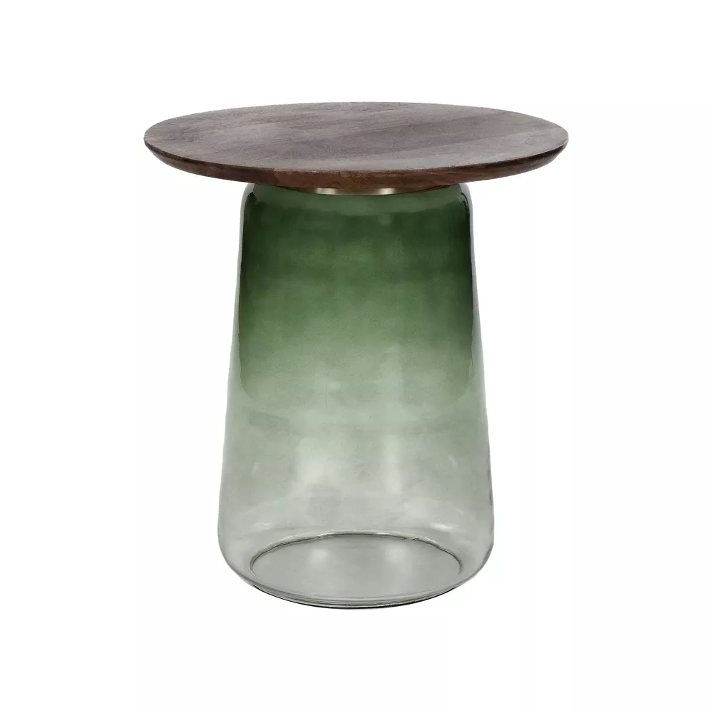Beistelltisch - rund "Marylin" Mango & Glas grün
