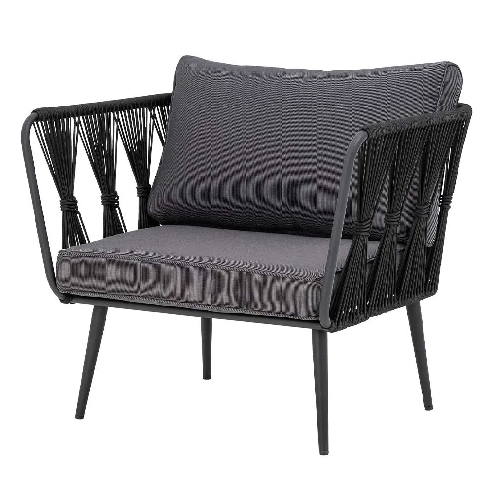 BLOOMINGVILLE Gartensessel "Pavone" 2er-Set schwarz