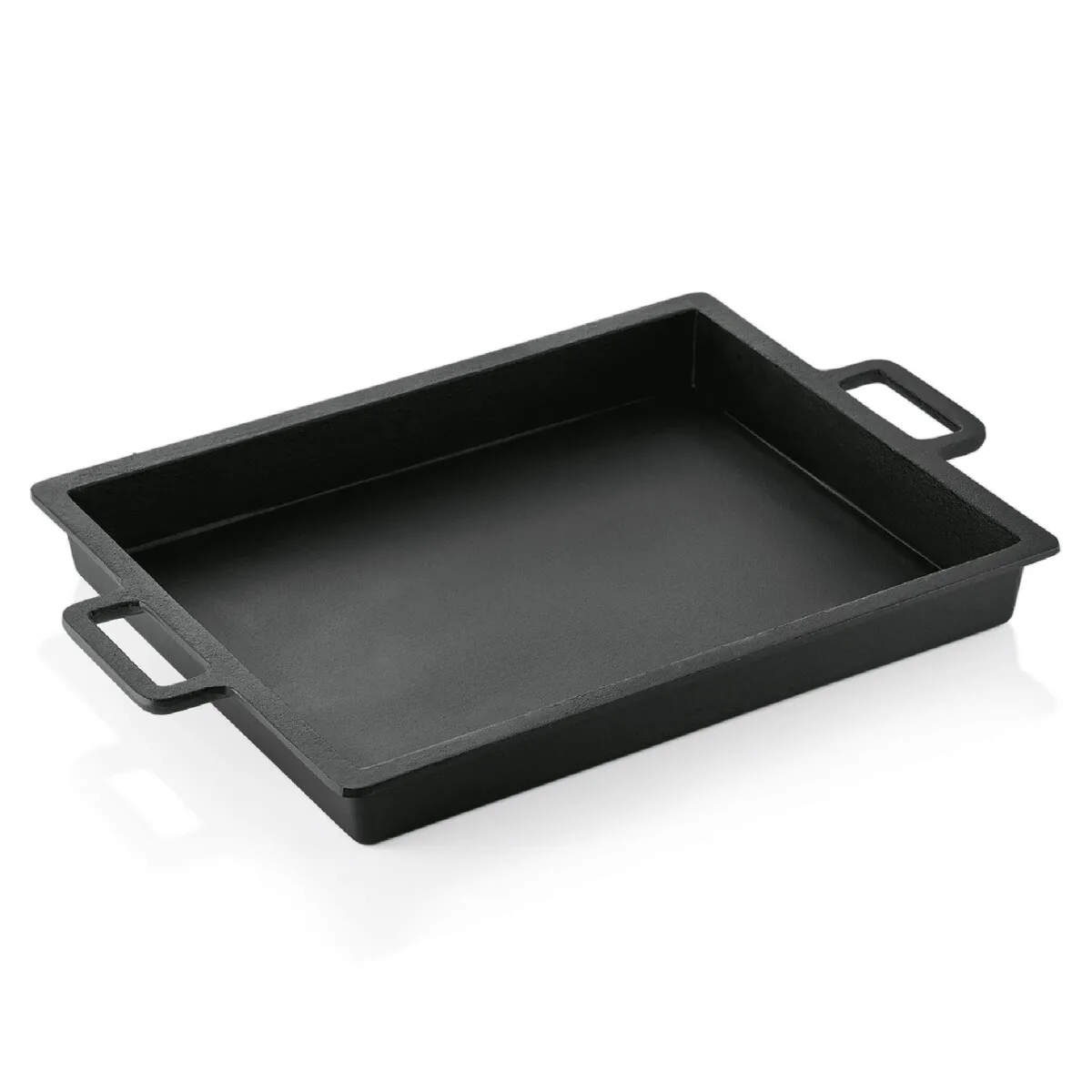 Bräter 60 x 48 x 7,5 cm, mit Griffen, schwarz, Gusseisen
