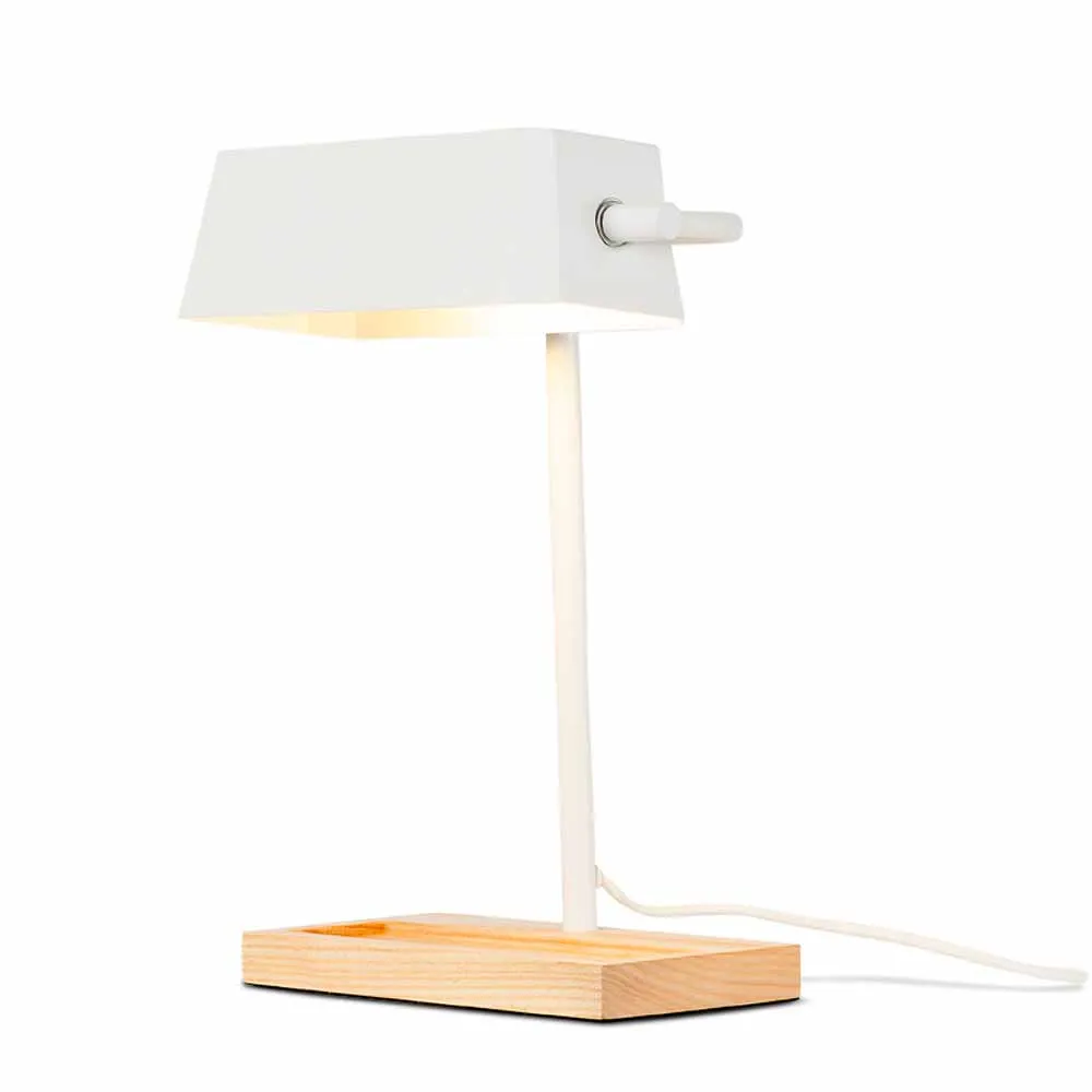 Tischleuchte "Cathelijne" Holz & Metall weiß