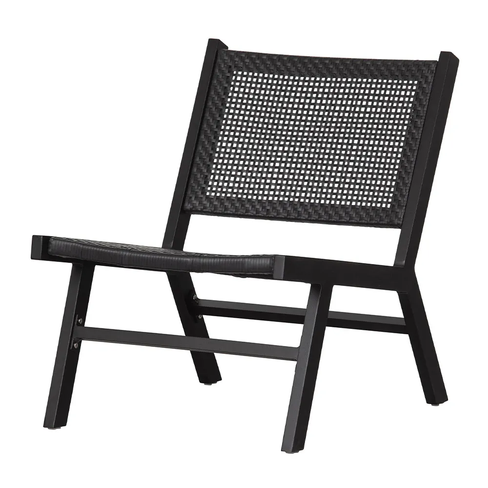 Gartensessel - mit Hocker "Paetti" Aluminium schwarz