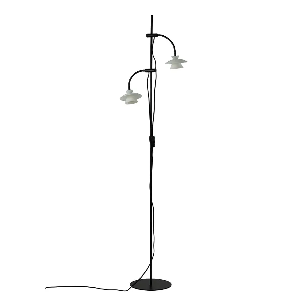 Stehlampe "Vachel" Glas weiß