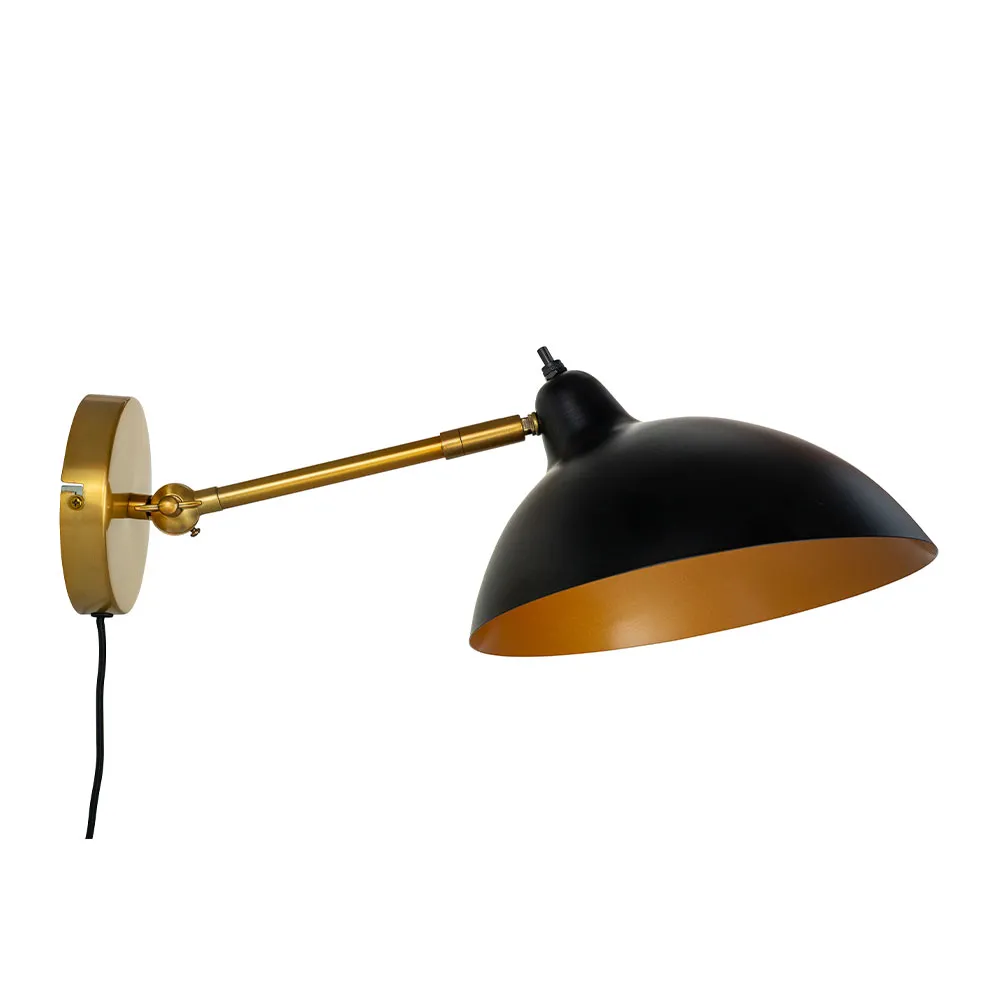 Wandleuchte "Fabius" Metall schwarz-gold