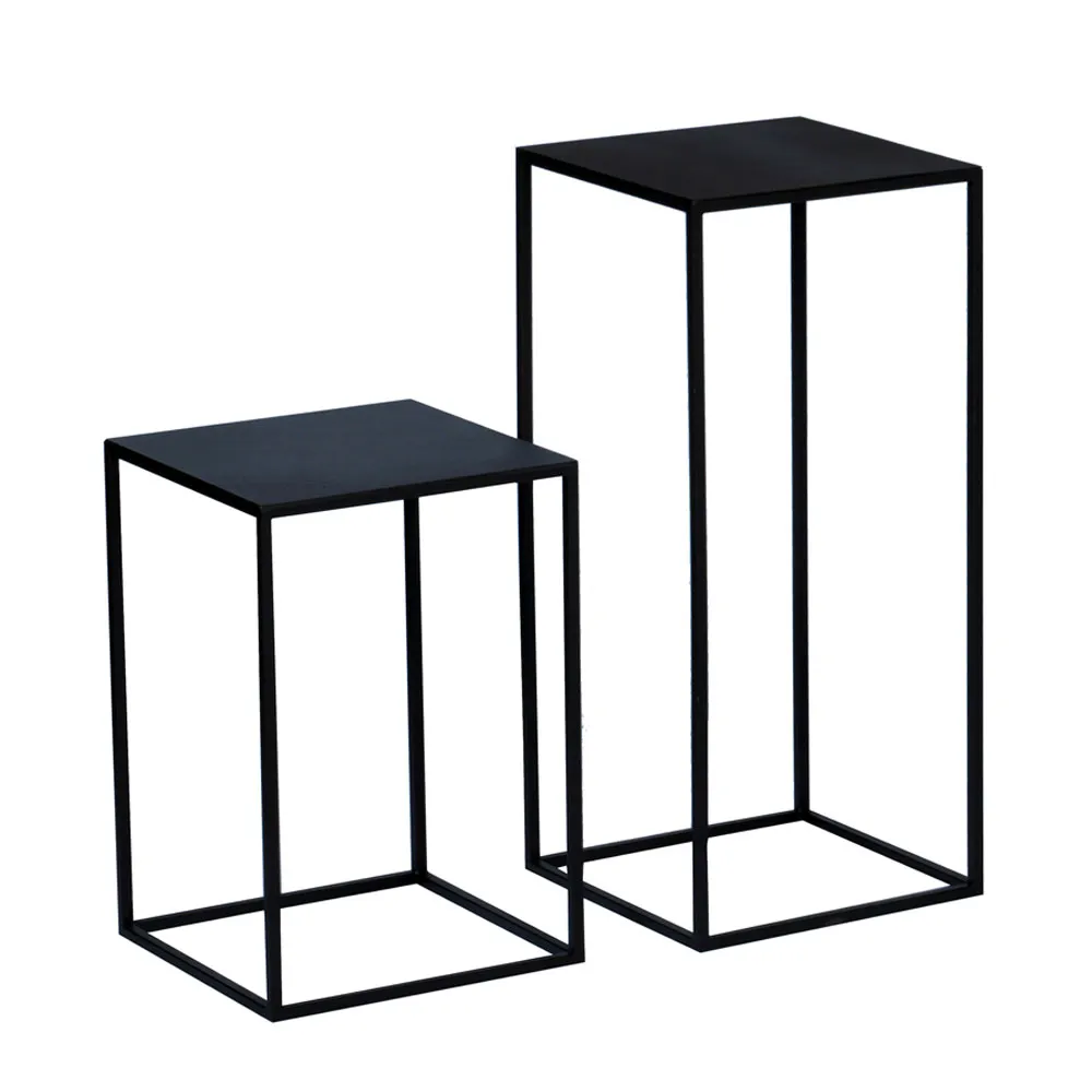 Beistelltisch - quadratisch "Lili" Metall schwarzbraun