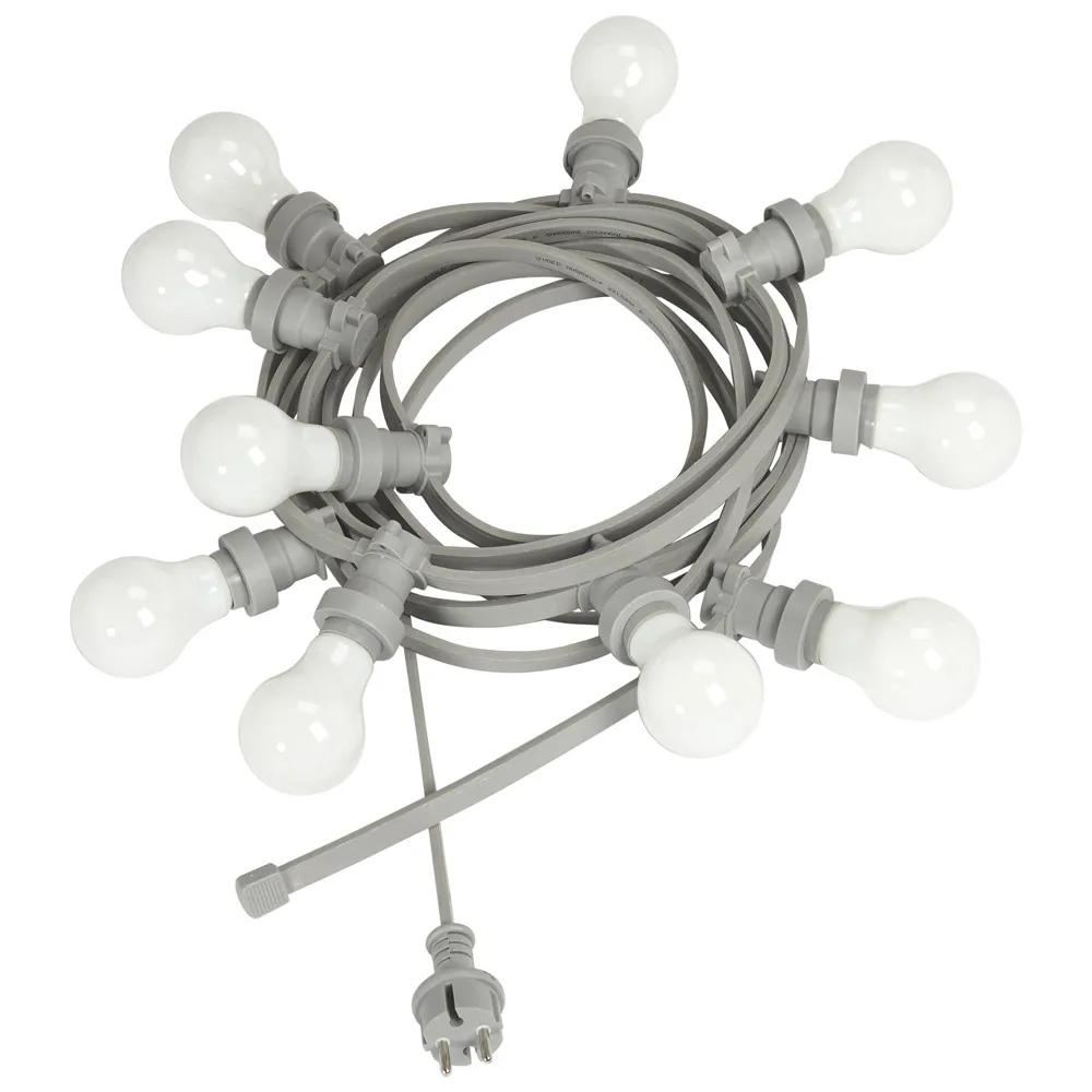 Lichterkette In-/Outdoor - mit 10 Lampions "Brisant" matt weiß