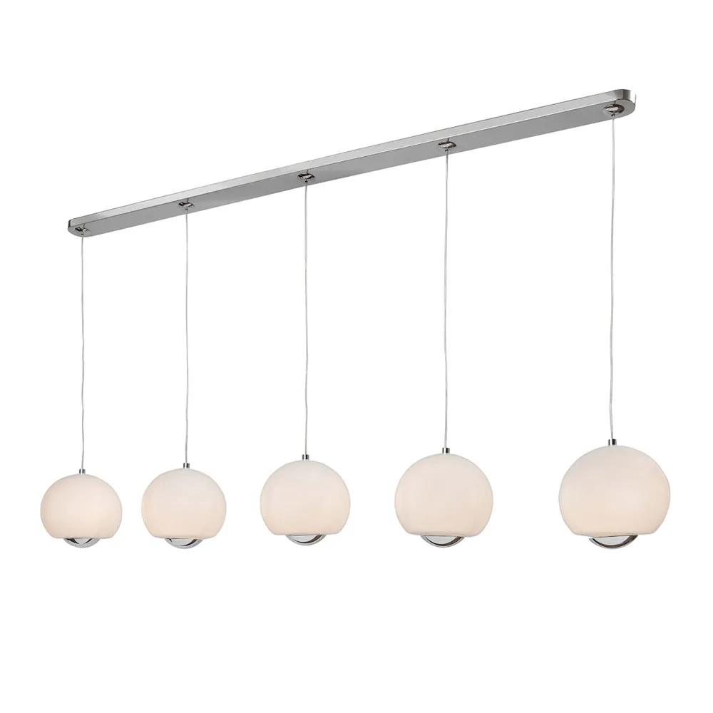 Pendelleuchte - 5-flammig "Stirley" Metall & Glas