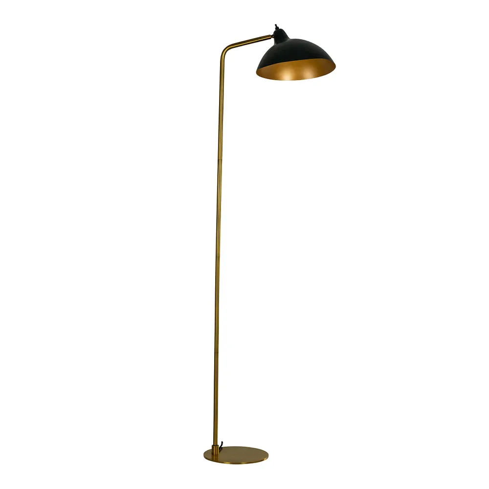 Stehlampe "Fabius" Metall schwarz-gold