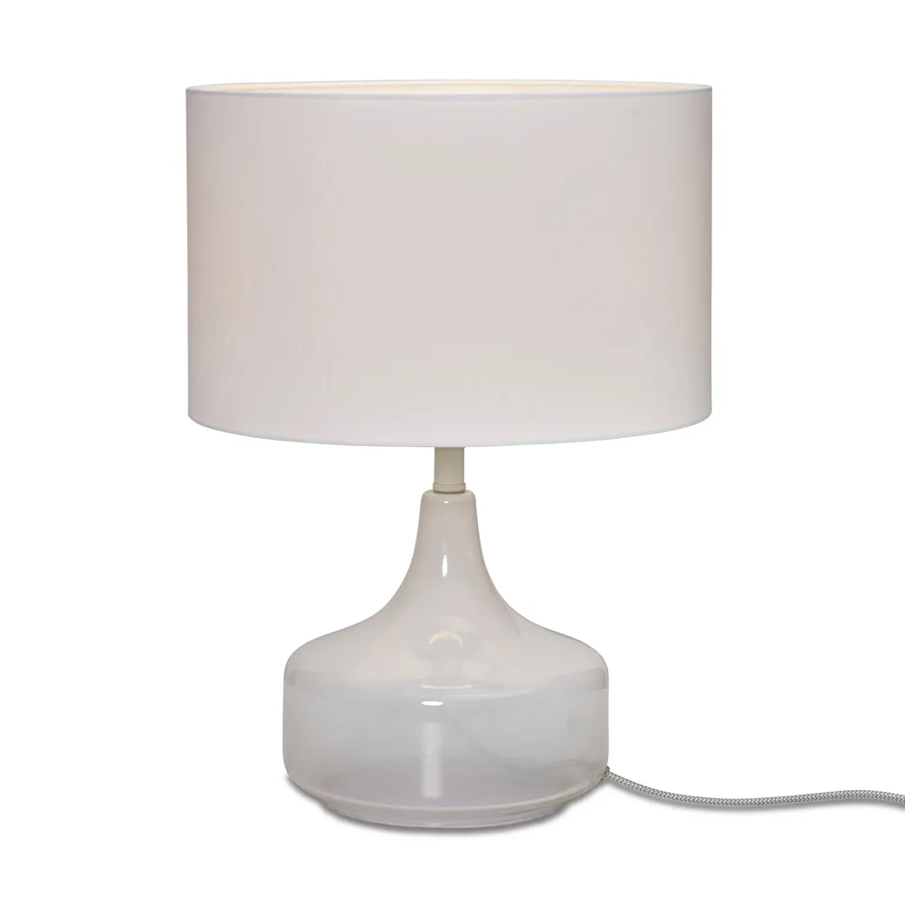 Tischleuchte "Runa" Glas weiß