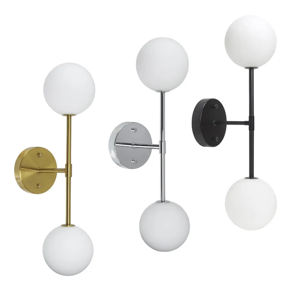 Wandleuchte "Sigge" Metall & Opalglas