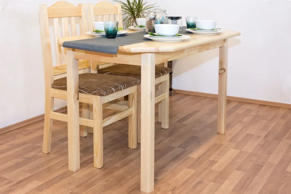 Tisch Kiefer massiv Vollholz natur Junco 229B (eckig) - 75 x 130 cm (B x T)