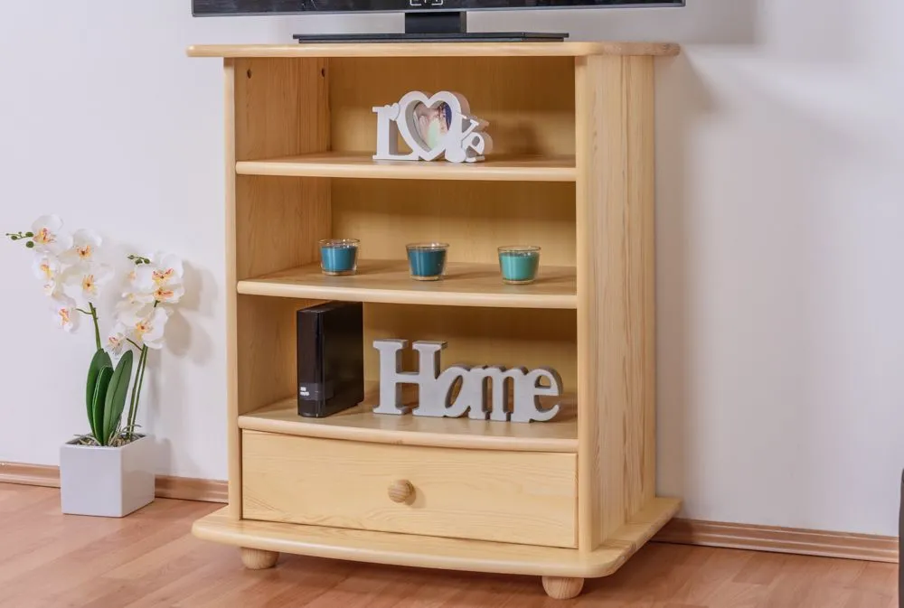 TV-Unterschrank Kiefer massiv Vollholz natur Junco 198 - Abmessungen: 85 x 72 x 44 cm (H x B x T)