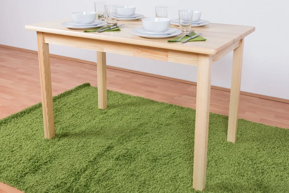 Tisch Kiefer massiv Vollholz natur Junco 228C (eckig) - 120 x 70 cm (B x T)